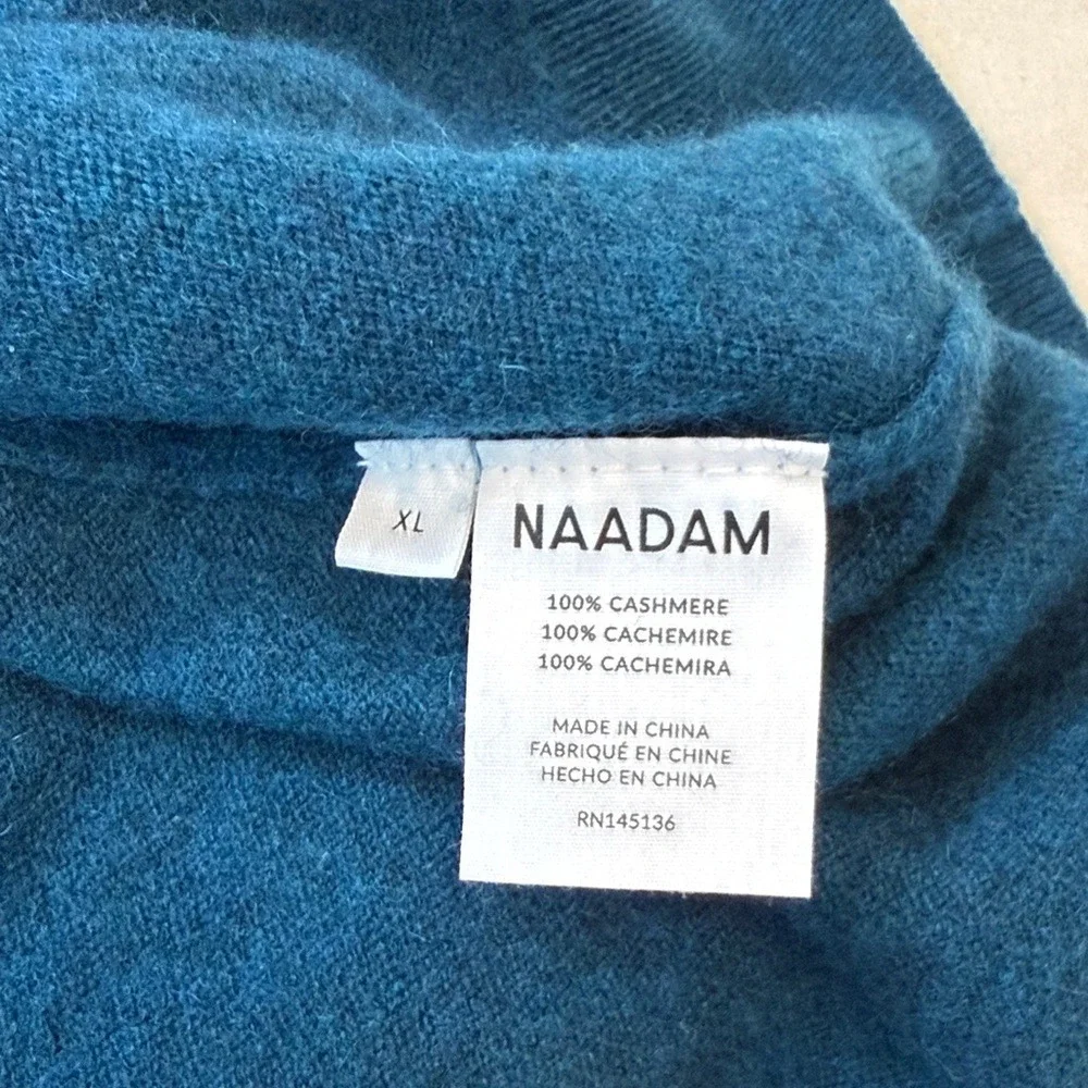 Naadam Women's 100% Cashmere Teal Sweater XL